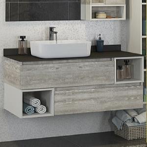 COMFORTY Тумба Прага 120, цвет Дуб белый с раковиной COMFORTY T-Y9378
