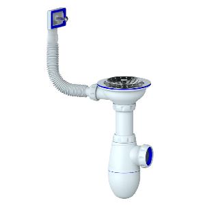Unicorn Сифон для мойки B410 3 1/2" (Ø 40), прямоугольный перелив
