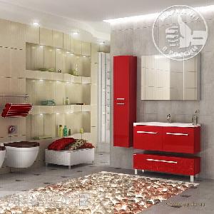 AQUATON МАДРИД 100 М Тумба с раковиной, цвет: бордо  (1269-1.94) 