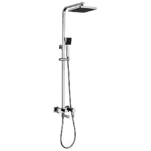 Lemark TROPIC LM7004C Смeситель для ванны и душа с регулируемой высотой штанги, поворотным изливом и верхней душевой лейкой "Тропический дождь" 
