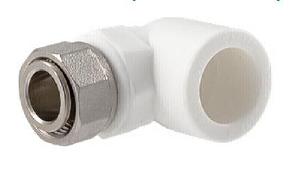 Valtec VTp.758 Угольник PPR с накидной гайкой  25*3/4  белый