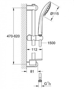 GROHE Euphoria 110 Duo Душевая гарнитура, 2 вида струй,  27242001